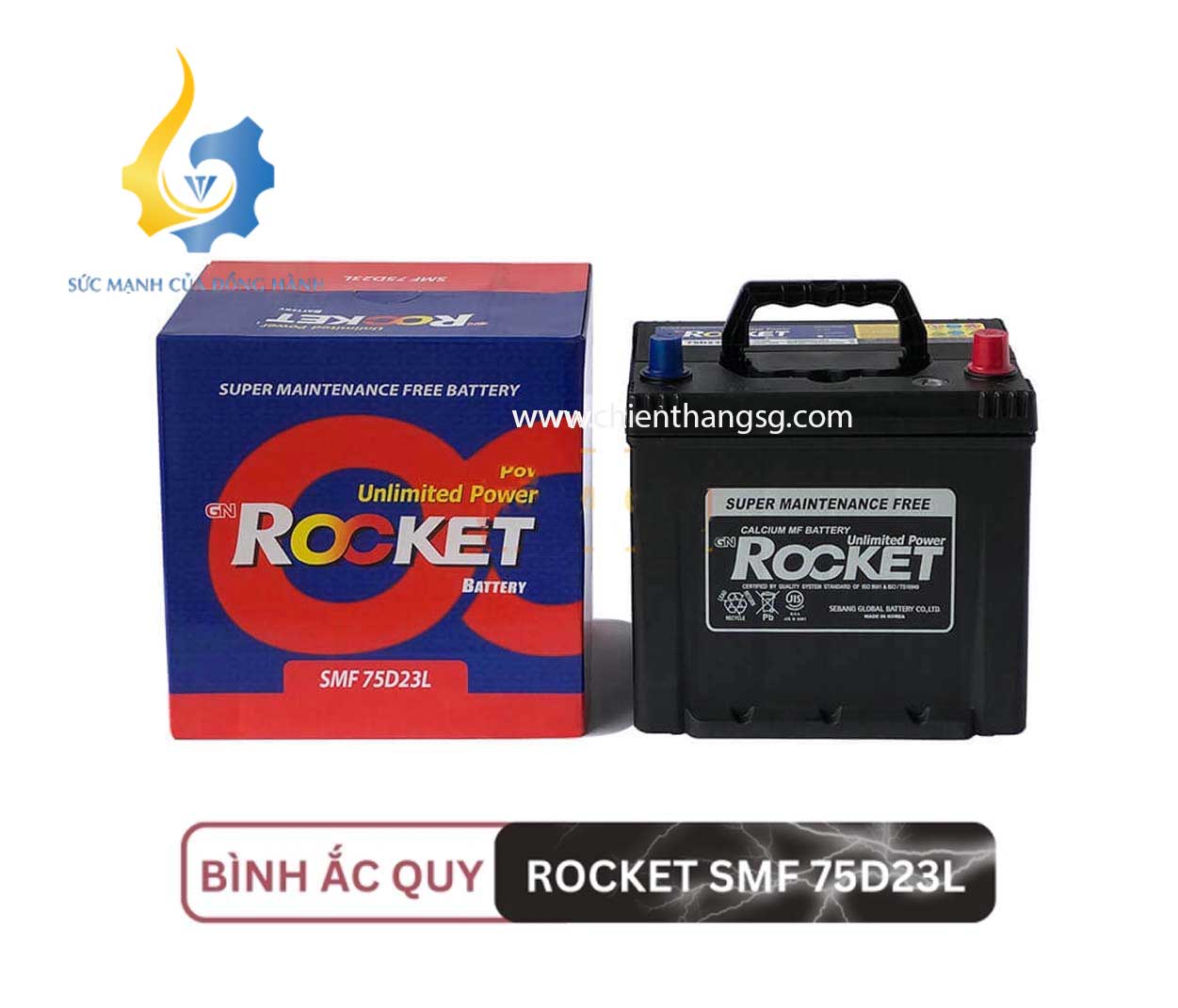 Ắc Quy Rocket SMF 75D23L (12V - 62AH)