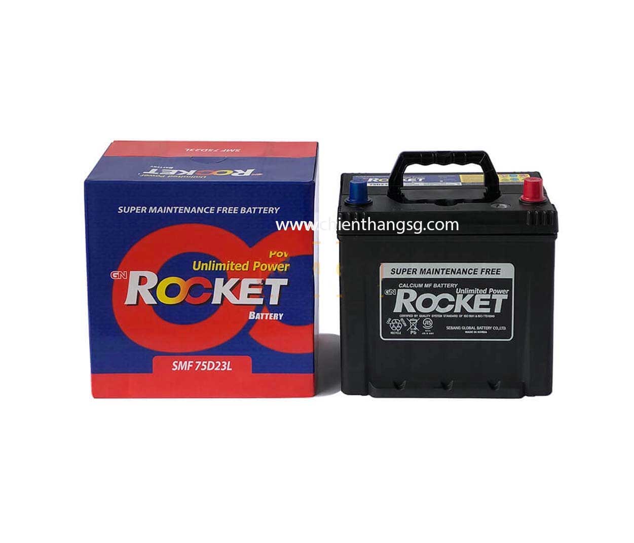 Ắc Quy Rocket SMF 75D23L (12V - 62AH)