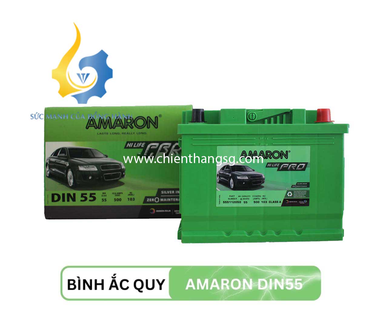 Ắc quy Amaron Din55 12V 55AH